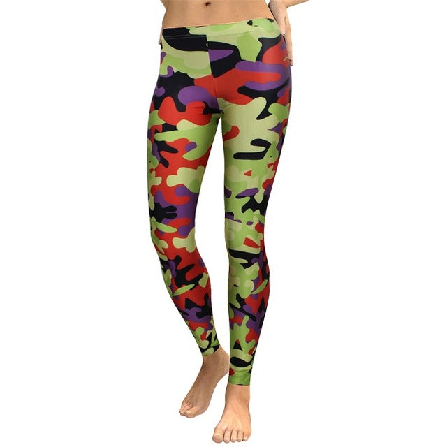 Women’s Camouflage Fitness Leggings – Digital Print, Stretch, Quick‑Dry Activewear
