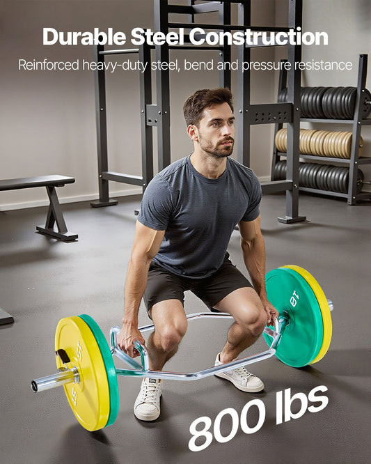 Heavy-Duty 800lb Olympic Hex Trap Bar – Silver Edition