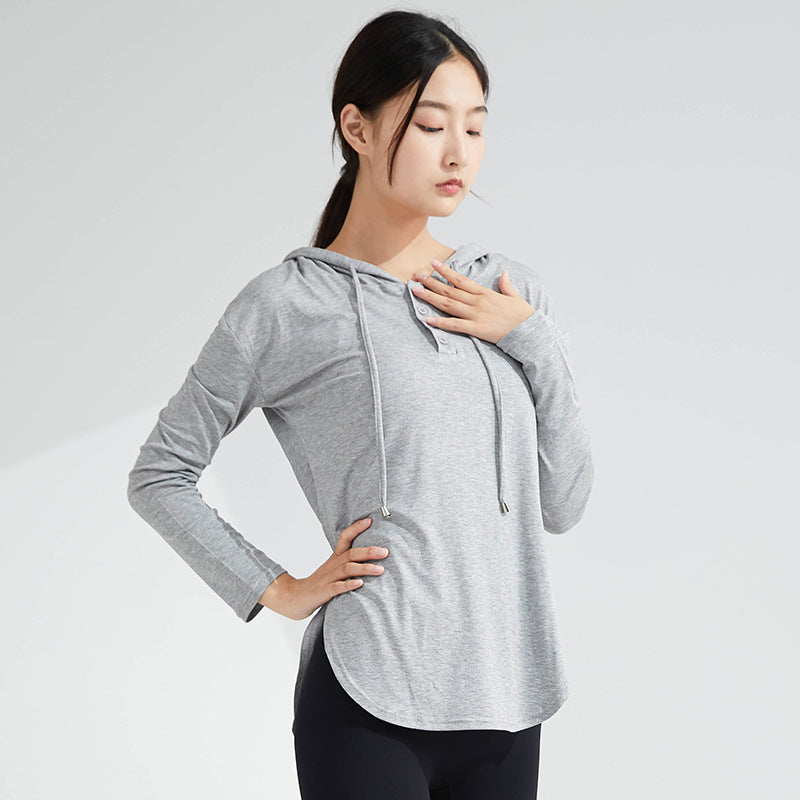 Women’s Fast‑Dry Yoga Hoodie – Long Sleeve Breathable Fitness Top