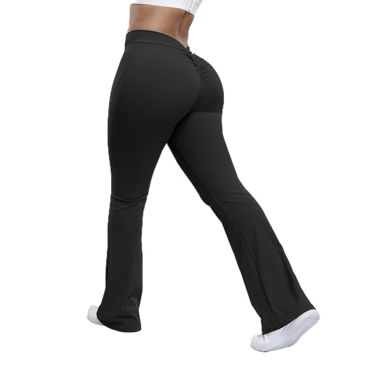 Women’s Peach Trumpet Pants – High Waist Hip‑Lifting Yoga & Fitness Wide‑Leg