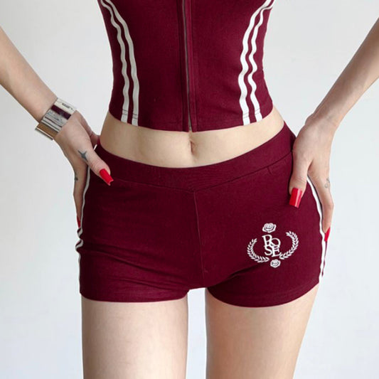 Women’s Letter Printed Yoga Shorts – Hot Pants Activewear