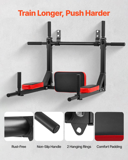 Wall Mounted 440 Lbs Capacity Pull Up & Dip Station