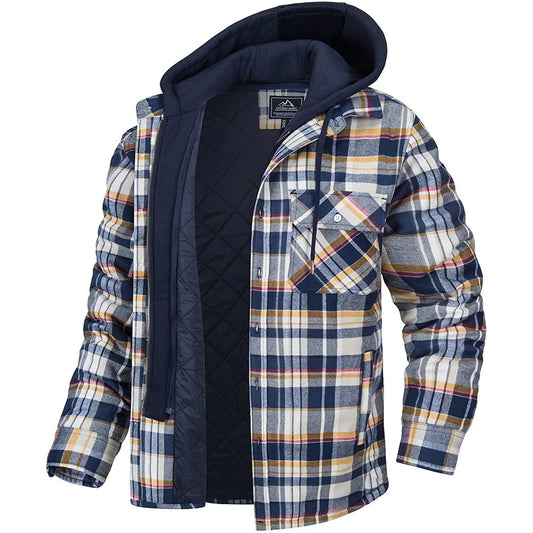 Men’s Plaid Hooded Winter Coat