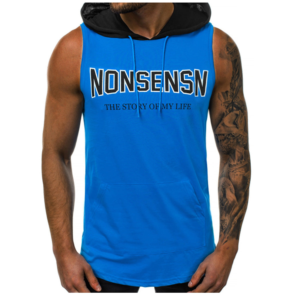Men's Fitness Stringer Hoodie Tank