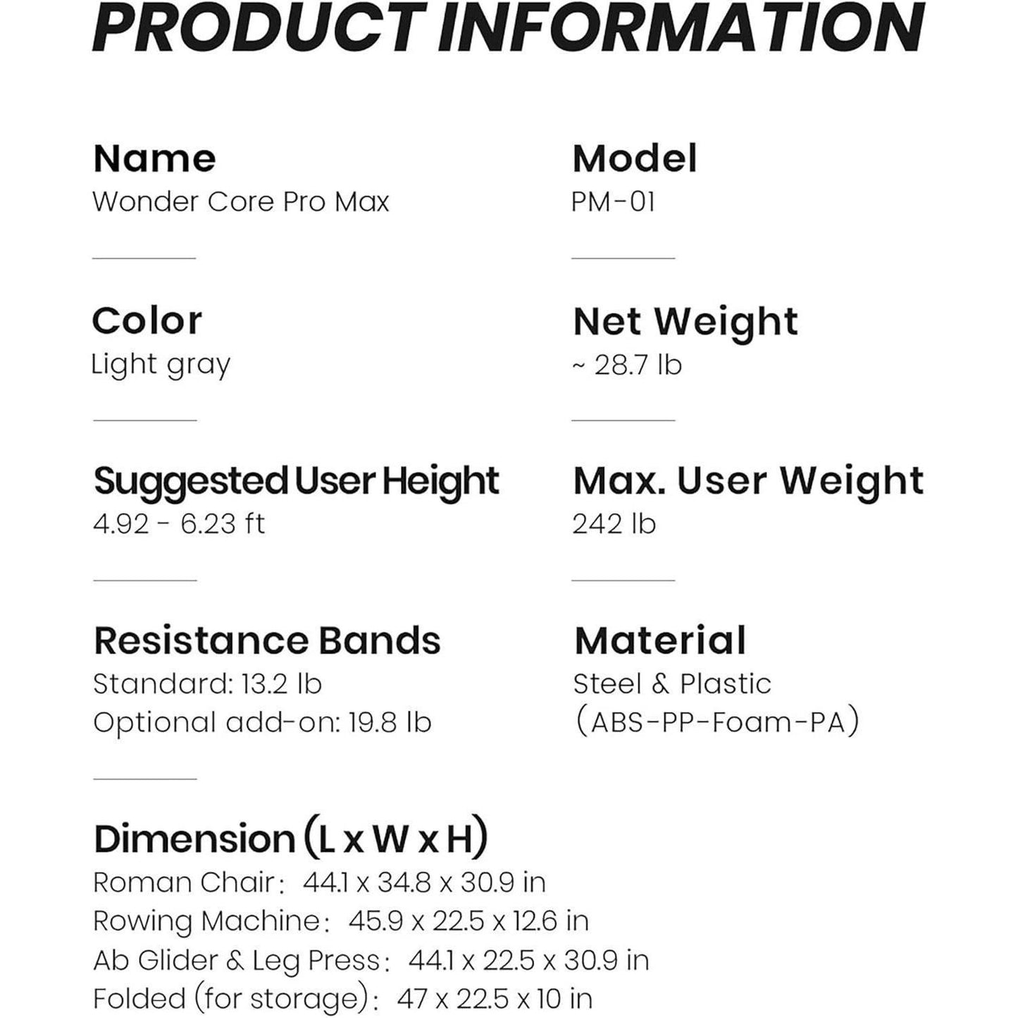 Pro Max 4‑in‑1 Home Gym – Rowing, Leg Press, Ab Glider & Roman Chair
