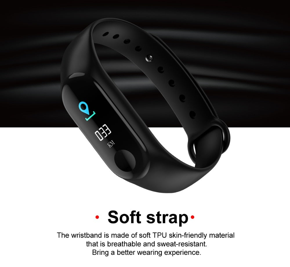 M3 Smart Watch – Fitness Tracker with Heart Rate & BP Monitor, IP67 Waterproof