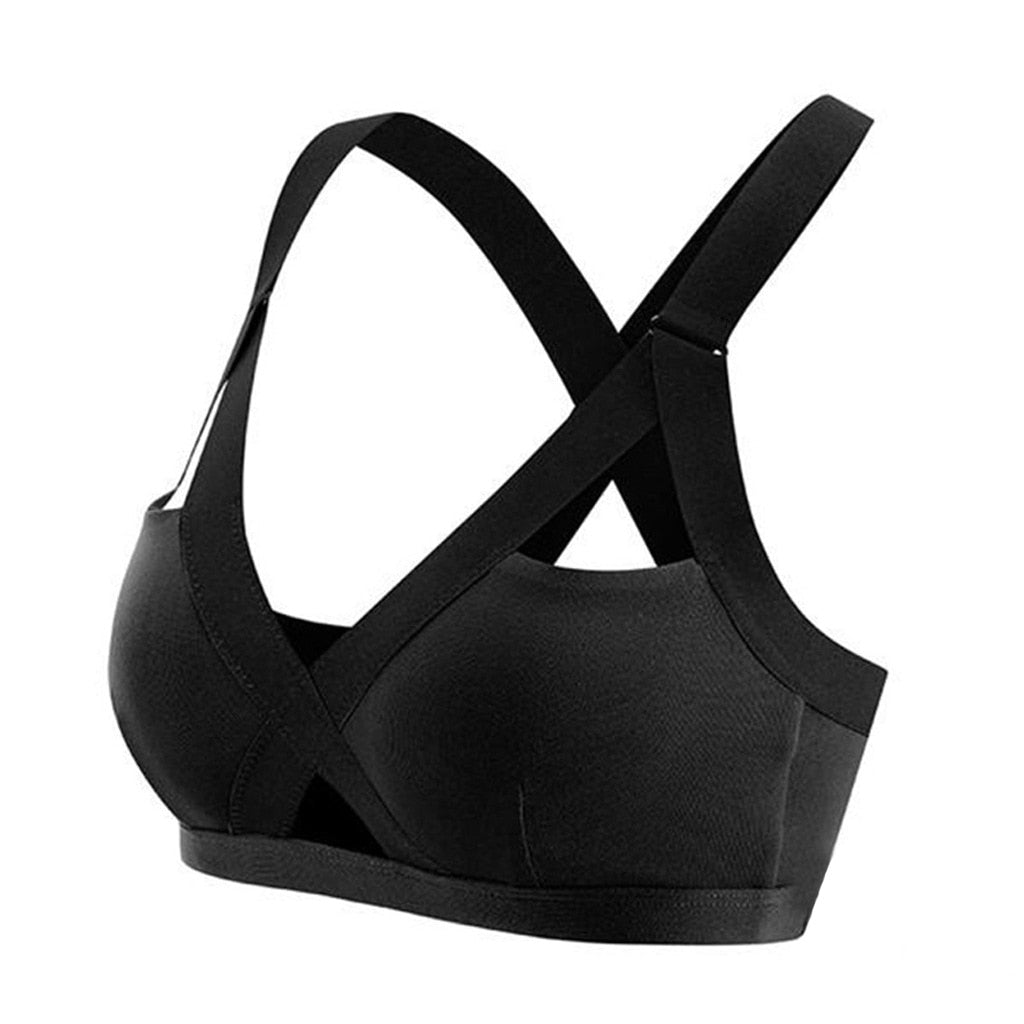 Seamless Cross Push‑Up Sports Bra