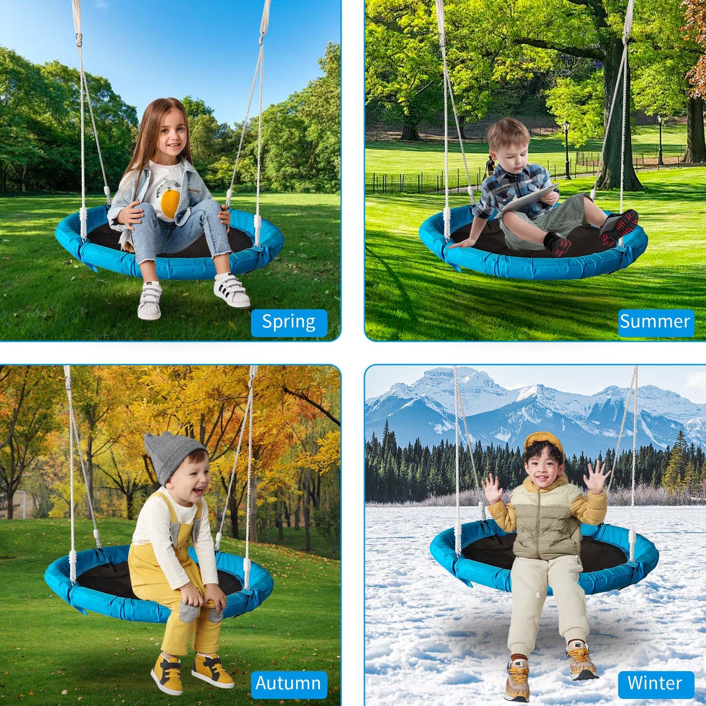 Kids Outdoor Saucer Swing Set