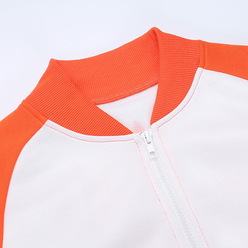 Women’s Printed Colorblock Athleisure Set – Long Sleeve Top & Shorts