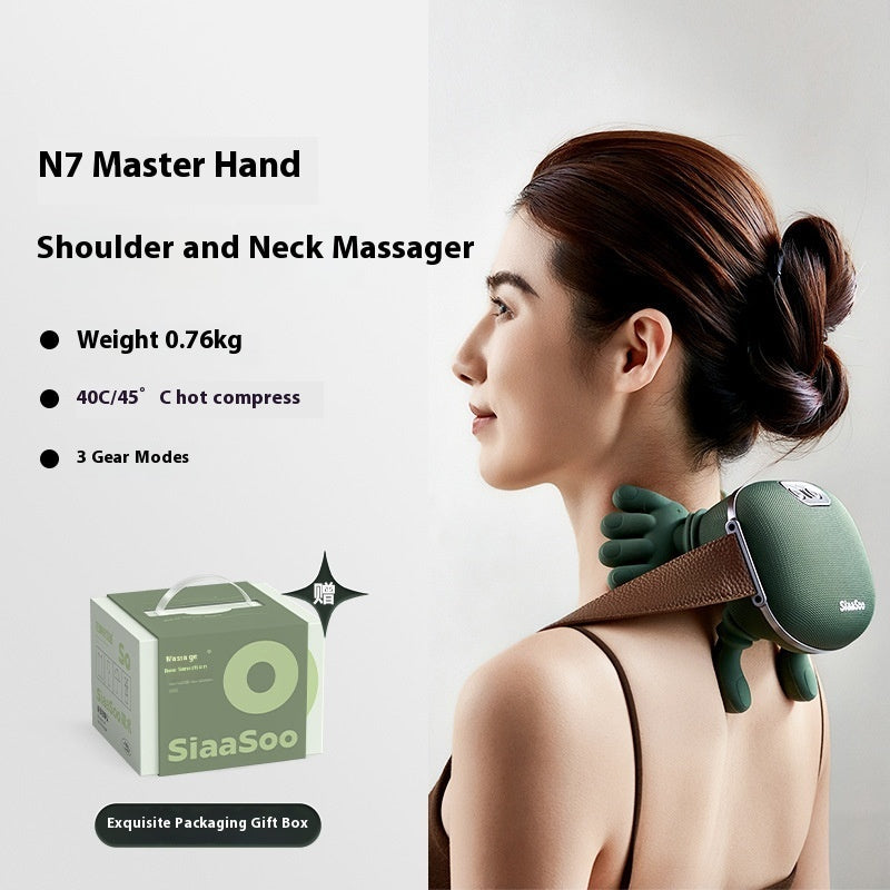 Rechargeable Hand Shoulder Neck Massager – Moss Green