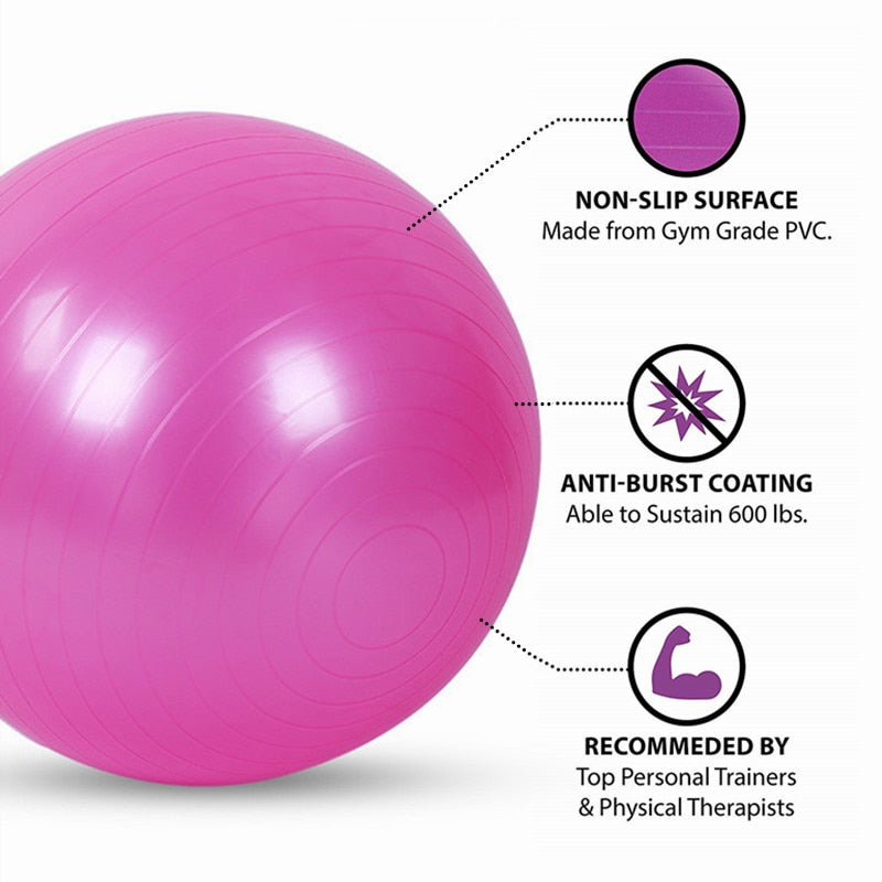 Glossy PVC Fitness & Yoga Ball (45-85cm)