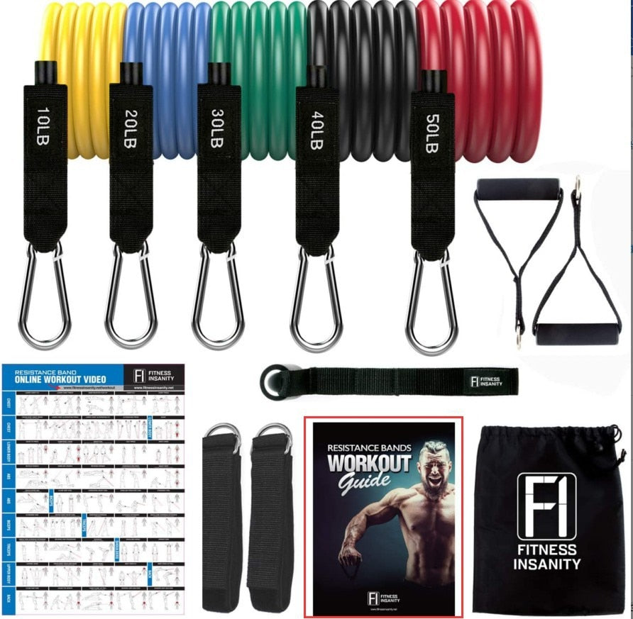 17-Piece Resistance Band Set – 150 lbs Chest Expander