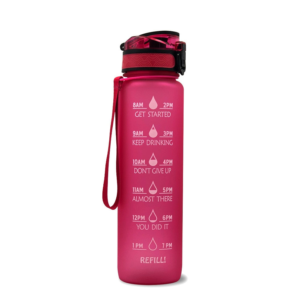 1L Motivational Water Bottle – Tritan Leakproof Sports Kettle