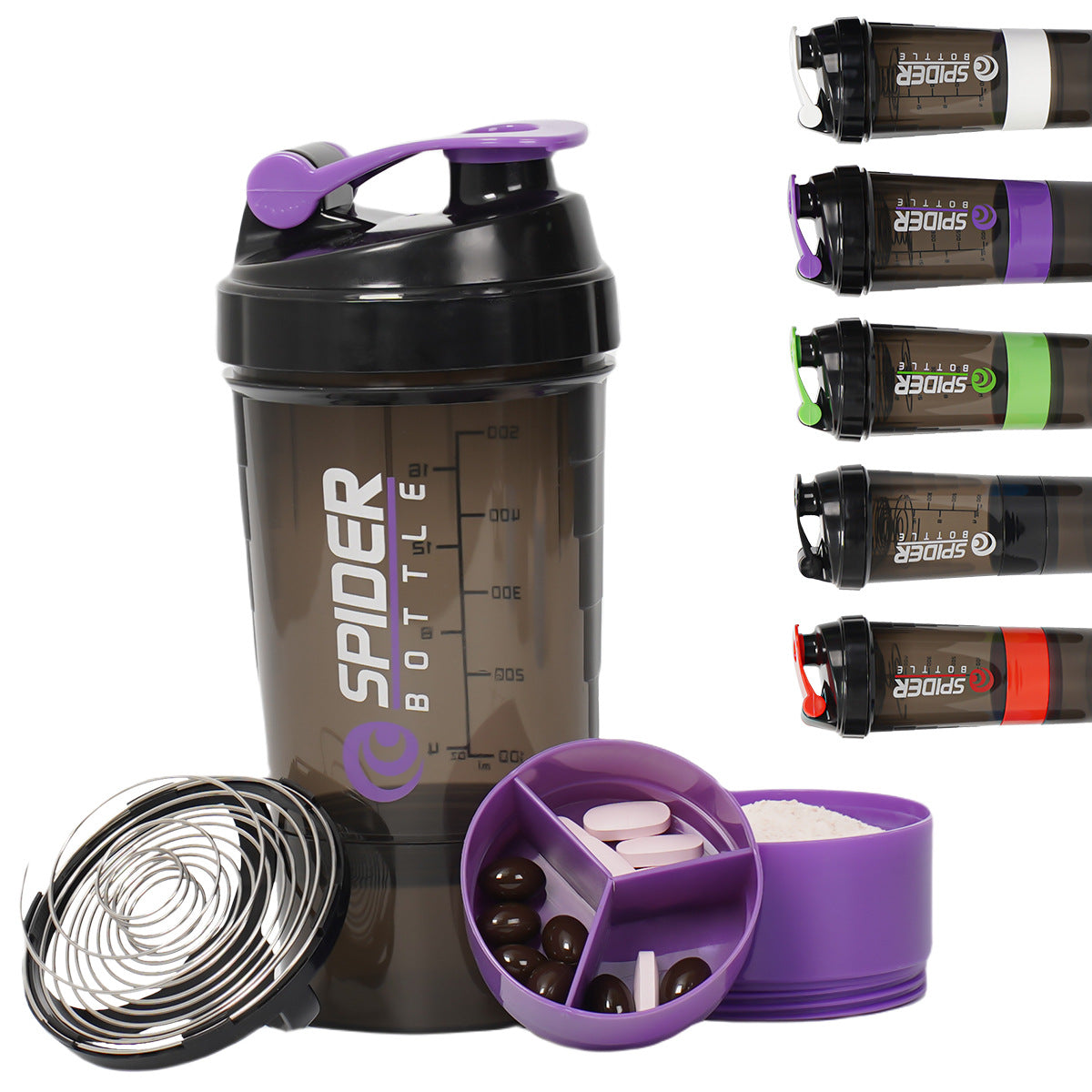 500ml Protein Shaker Cup | 3-Layer Leak-Proof Mixing Bottle with Storage