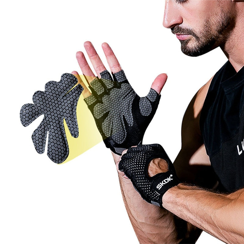 Sports Training Gloves – Wrist Support & Full Palm Protection, Half‑Finger Fitness Gloves