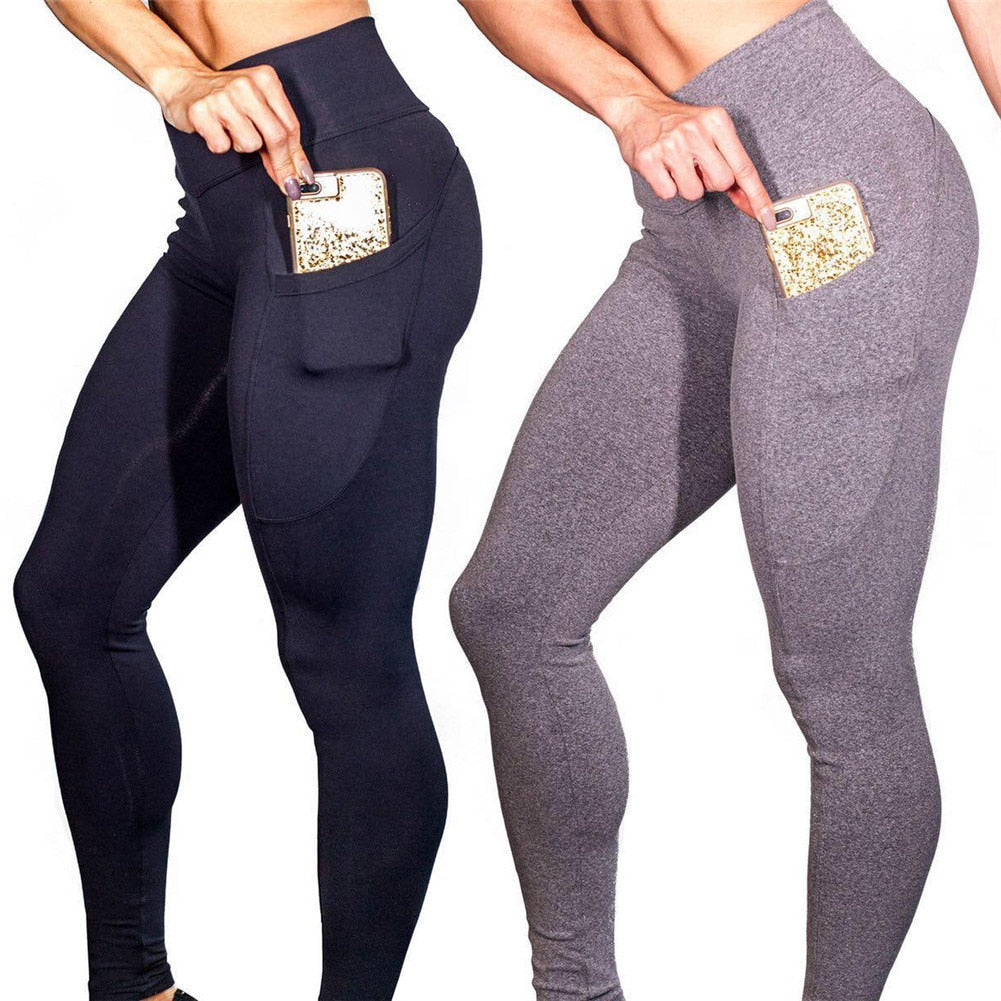 Women’s Sexy Push‑Up Black Leggings – High Waist Slim Fit Yoga Pants