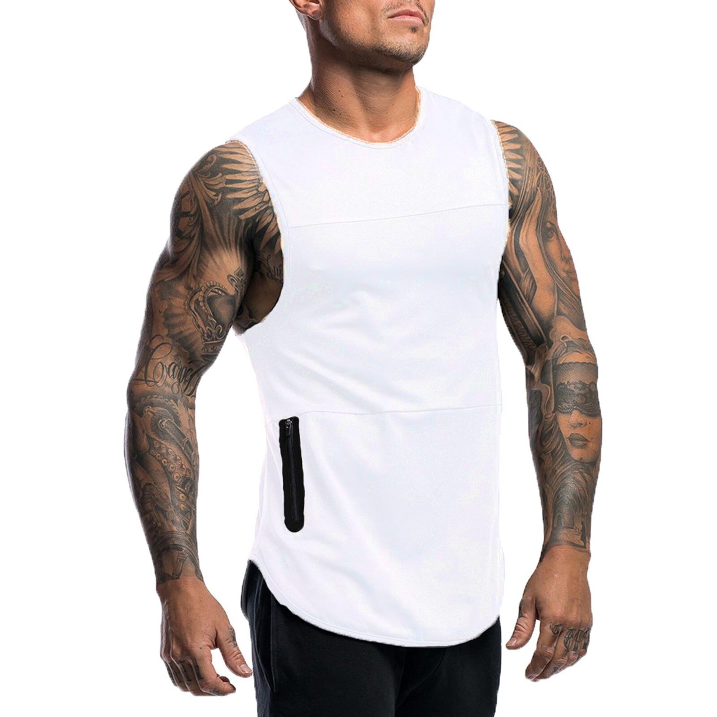 Men’s Zip‑Pocket Tank Top – Summer Fitness Vest