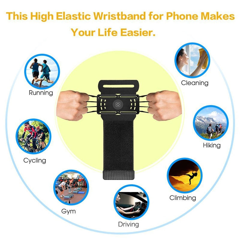 Phone Wristband Holder – Universal Sports Armband for Smartphones Under 6 Inches