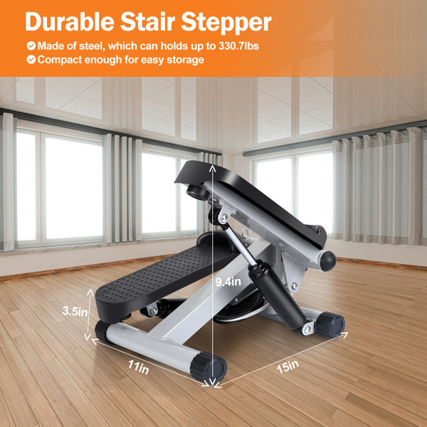 Mini Hydraulic Fitness Step Machine – With LCD & Resistance Bands