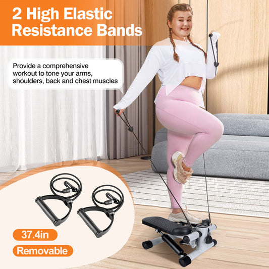 Mini Hydraulic Fitness Step Machine – With LCD & Resistance Bands