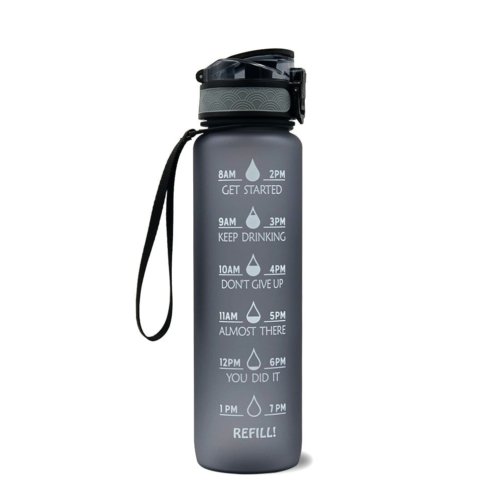 1L Motivational Water Bottle – Tritan Leakproof Sports Kettle