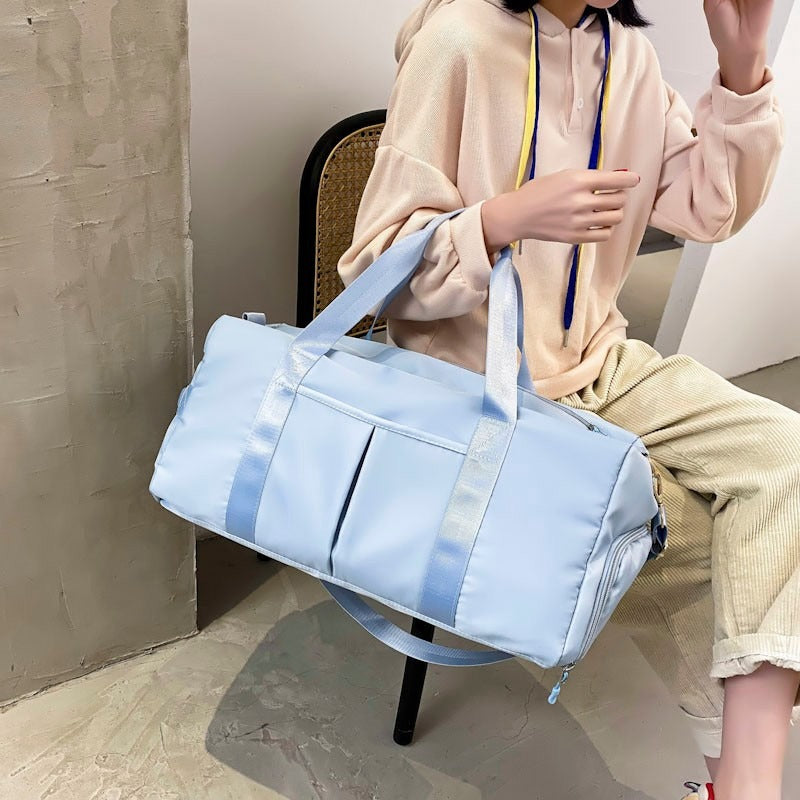 Nylon Gym Duffel Bag with Shoe Compartment