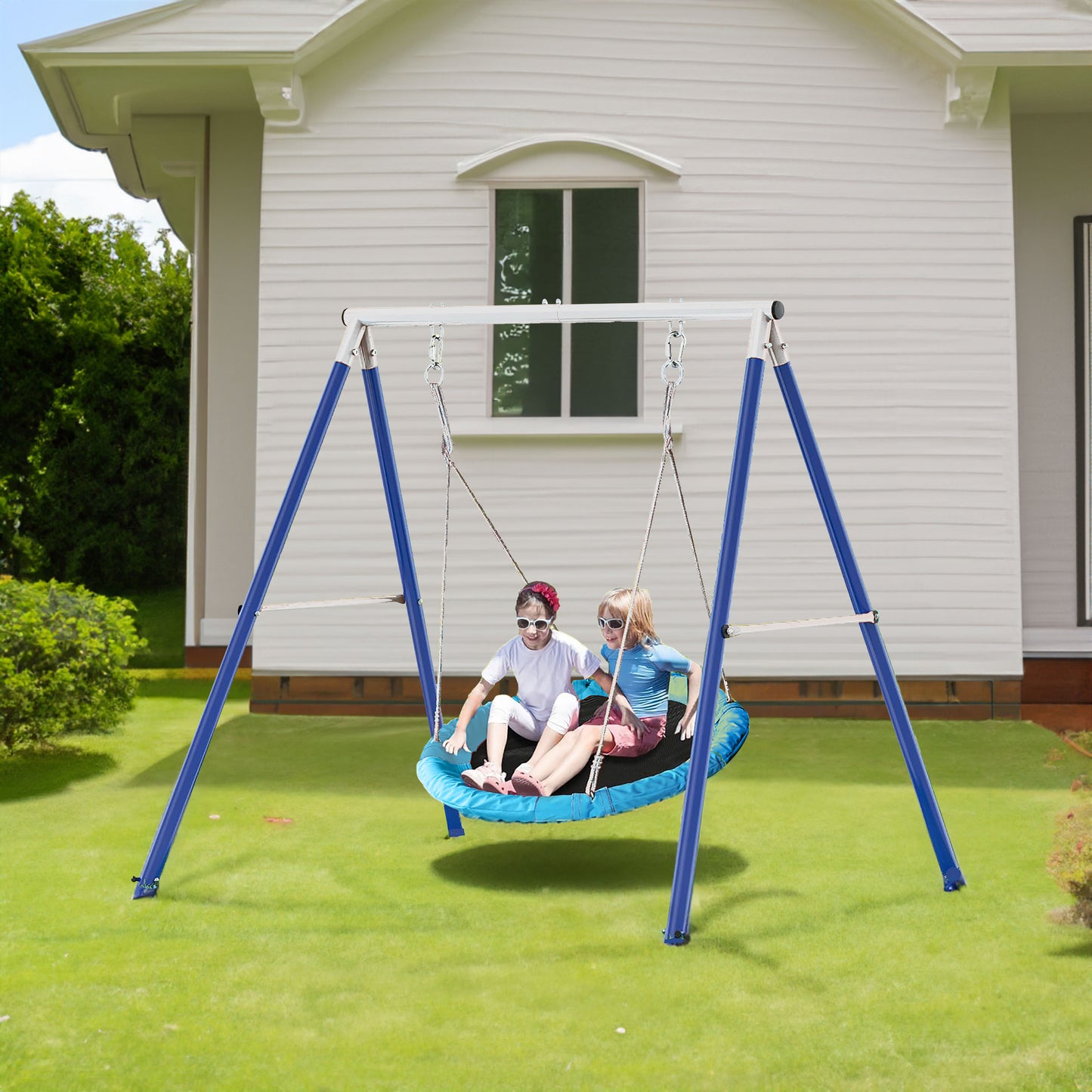 Kids Outdoor Saucer Swing Set