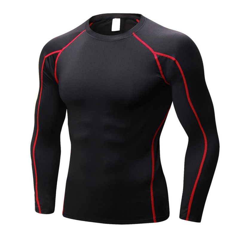 Men’s Quick Dry Long Sleeve Fitness T‑Shirt – Breathable Polyester Spandex Gym Top
