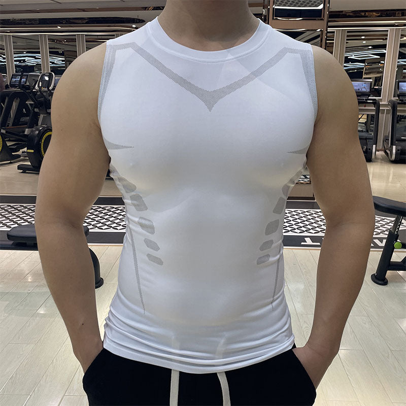 Men’s Quick Dry Sleeveless Vest – Breathable Polyester Running & Fitness Top