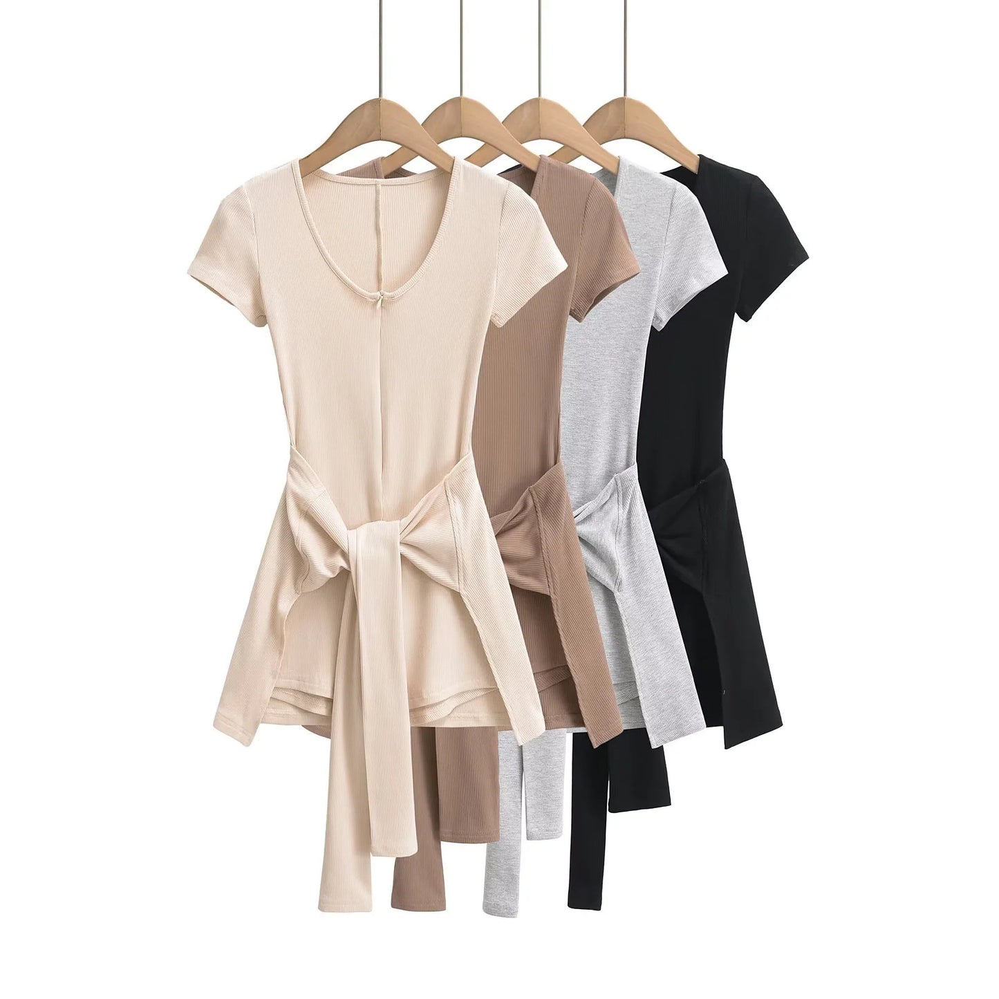 Women’s Deep V‑Neck Fitness Jumpsuit – Three‑Quarter Sleeve Rayon Activewear