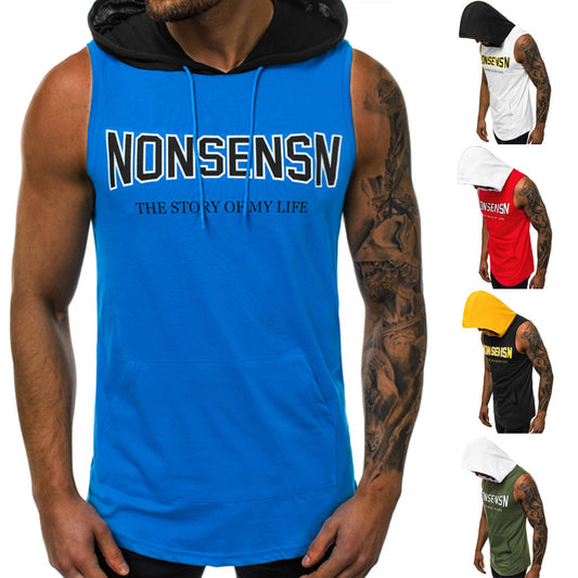 Men's Fitness Stringer Hoodie Tank