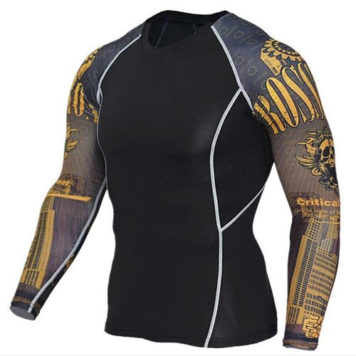 Men’s Wolf 3D Compression T‑Shirt – Fitness Running Gym Top