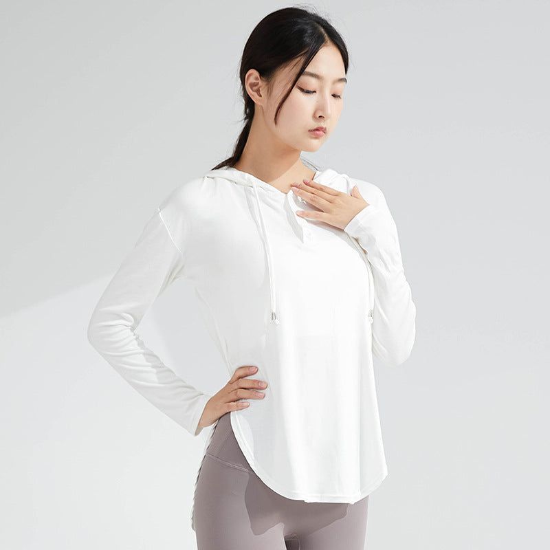 Women’s Fast‑Dry Yoga Hoodie – Long Sleeve Breathable Fitness Top