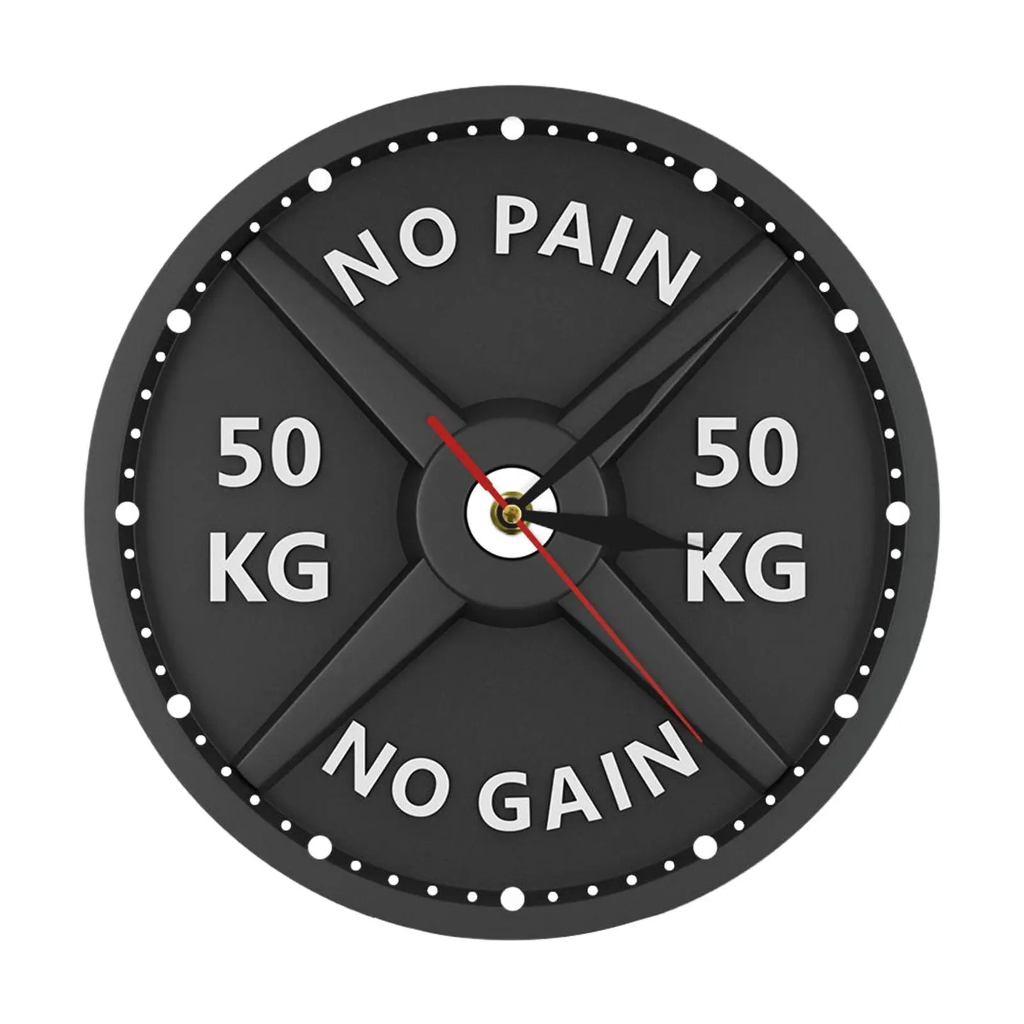 3D Barbell Gym Wall Clock – Silent Quartz Design