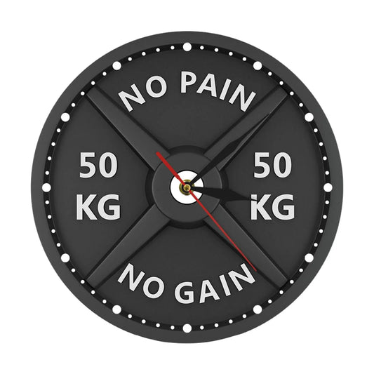 3D Barbell Gym Wall Clock – Silent Quartz Design
