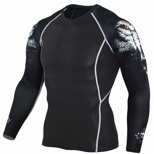 Men’s Wolf 3D Compression T‑Shirt – Fitness Running Gym Top