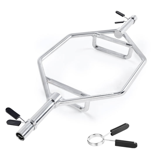 Heavy-Duty 800lb Olympic Hex Trap Bar – Silver Edition