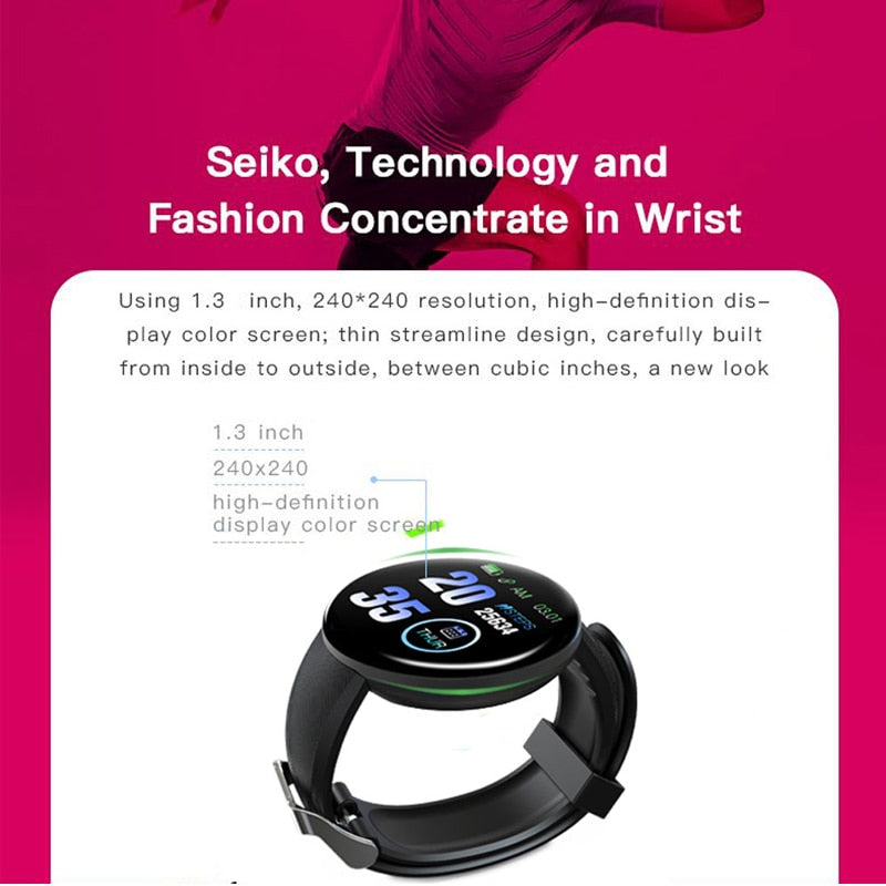 Bluetooth Smart Watch – Waterproof Fitness Tracker with Heart Rate &amp; BP Monitor