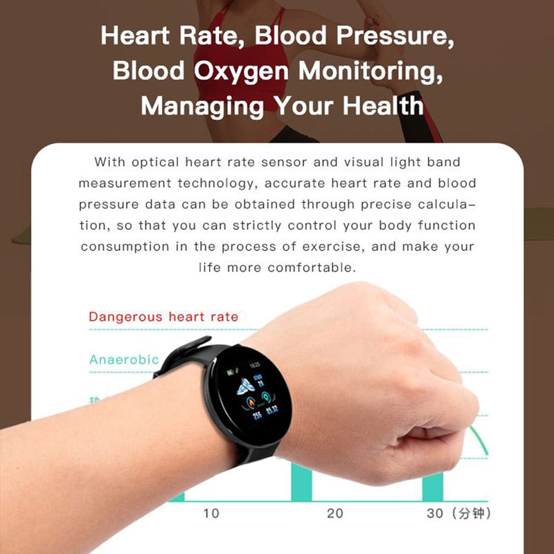 Bluetooth Smart Watch – Waterproof Fitness Tracker with Heart Rate &amp; BP Monitor