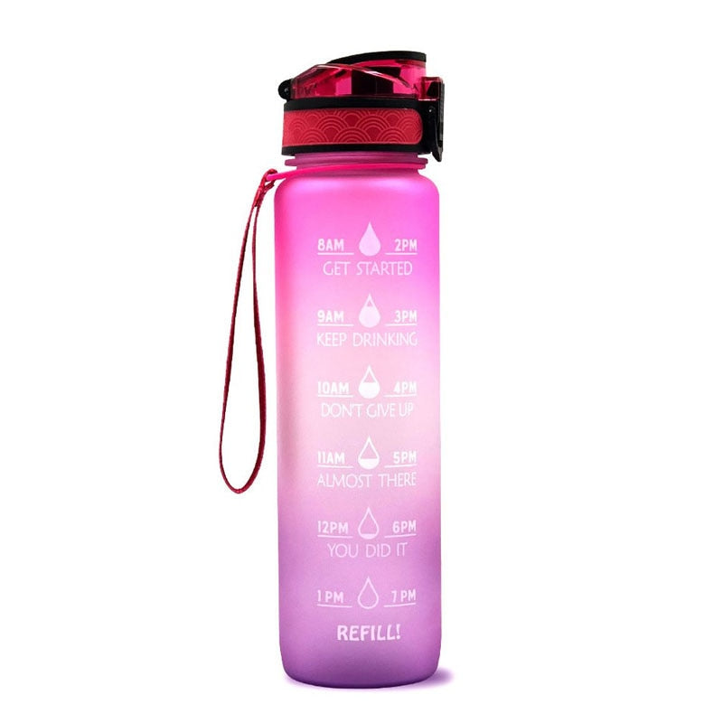 1L Motivational Water Bottle – Tritan Leakproof Sports Kettle