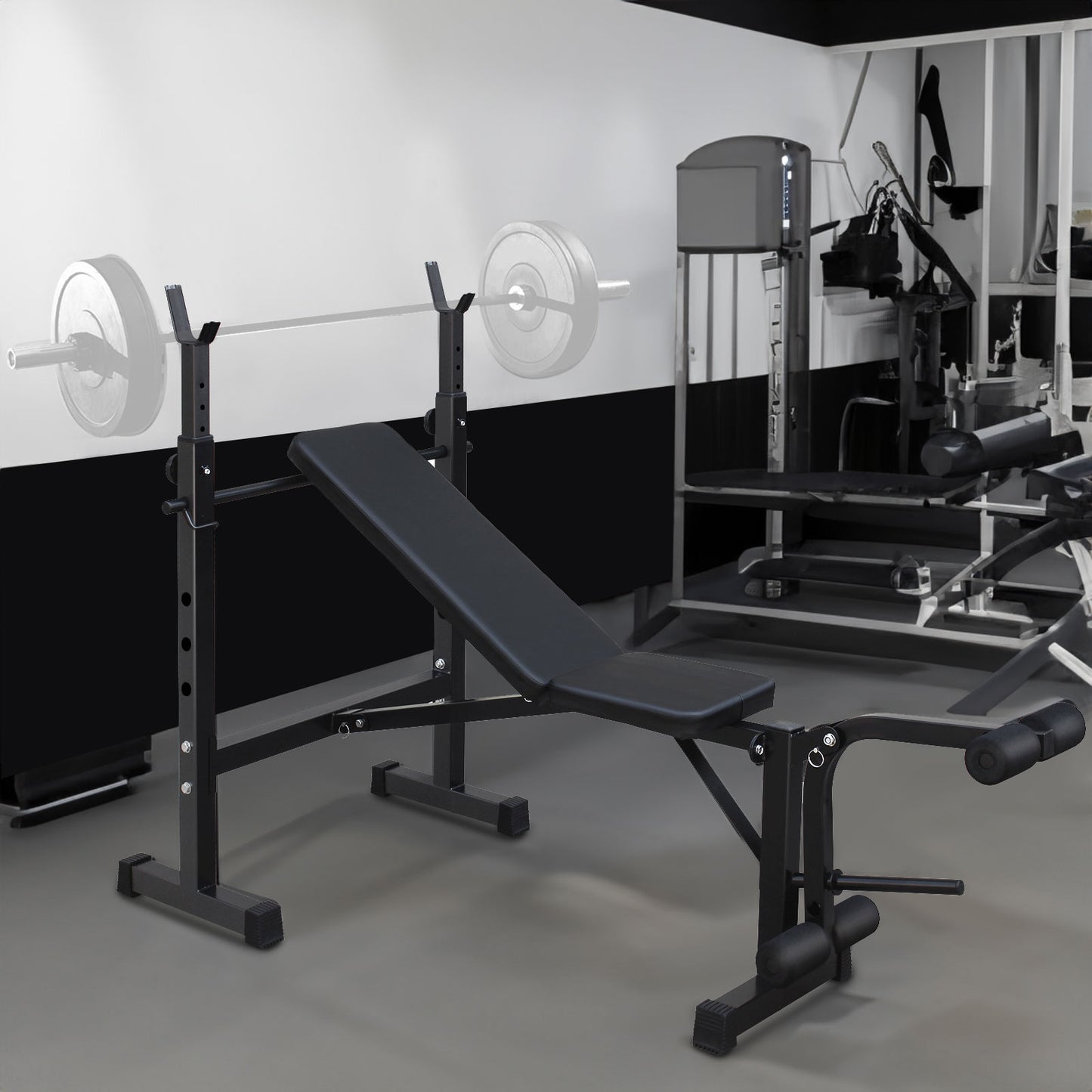 Olympic Weight Bench with Squat Rack – Home Gym Set