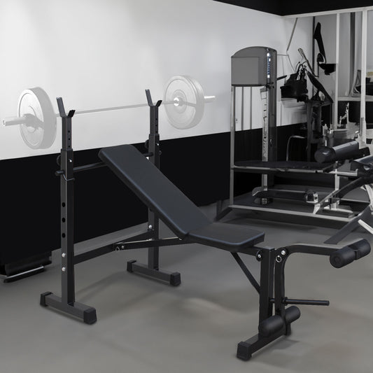 Olympic Weight Bench with Squat Rack – Home Gym Set