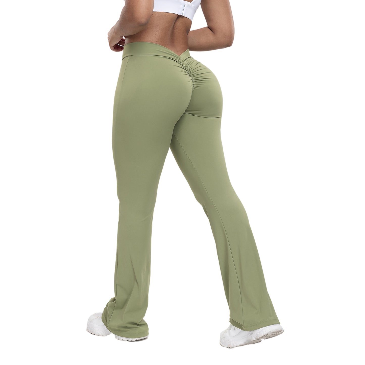Women’s Peach Trumpet Pants – High Waist Hip‑Lifting Yoga & Fitness Wide‑Leg