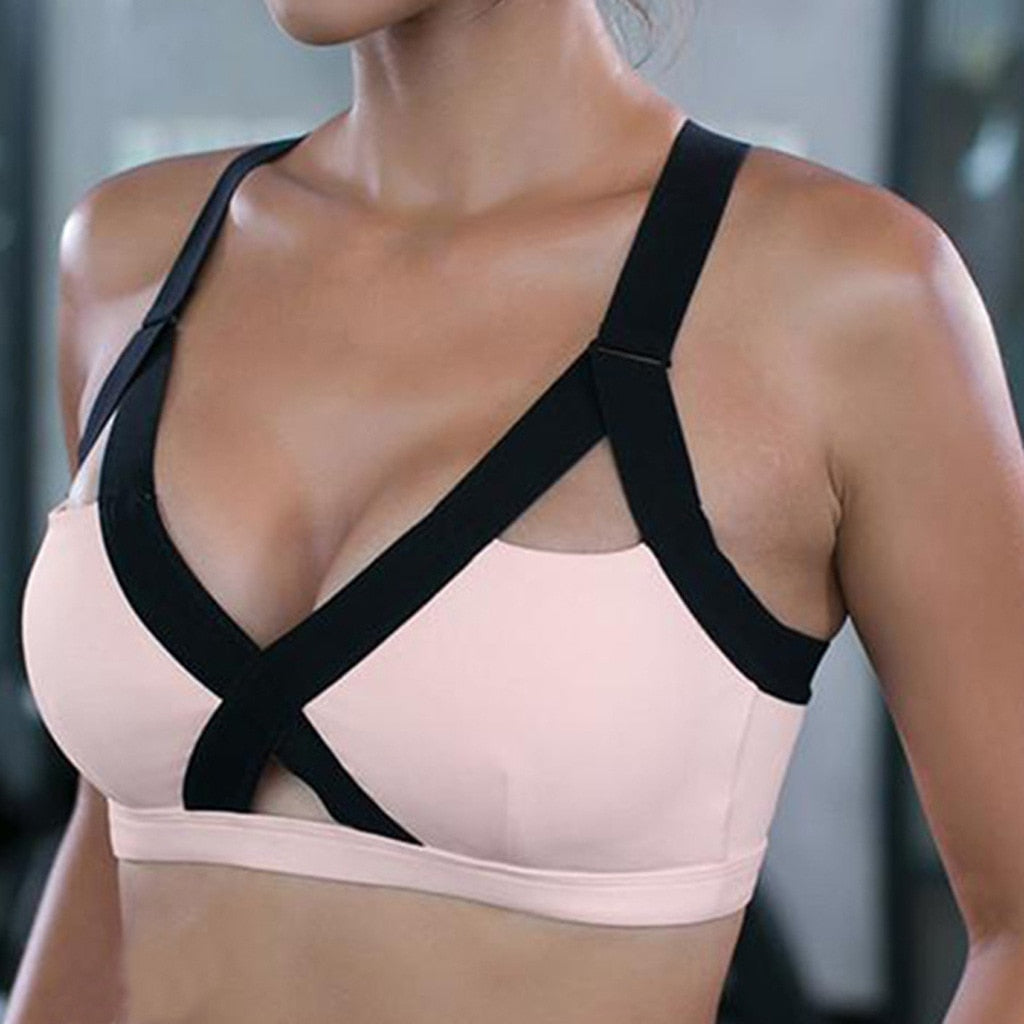 Seamless Cross Push‑Up Sports Bra