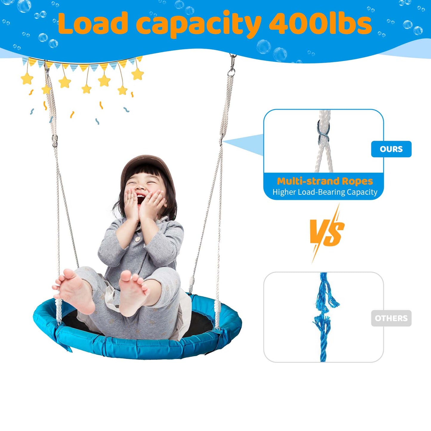 Kids Outdoor Saucer Swing Set