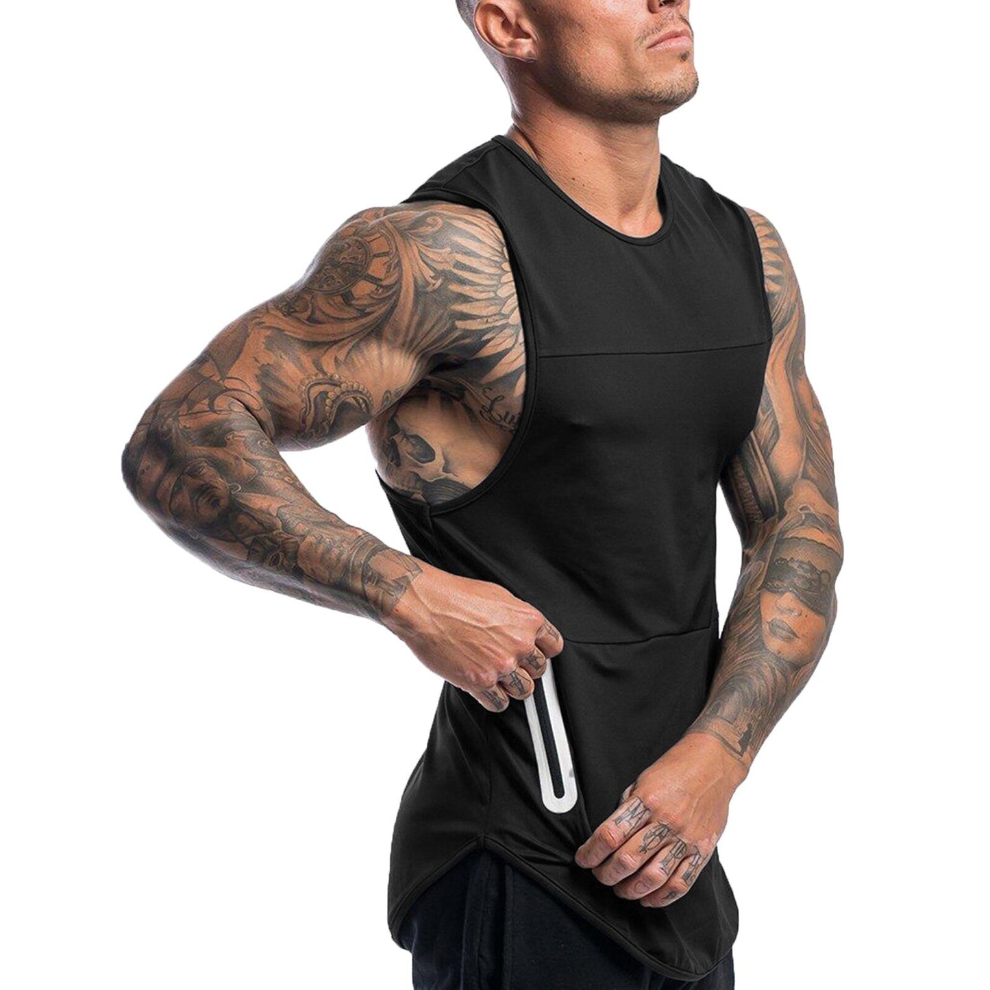Men’s Zip‑Pocket Tank Top – Summer Fitness Vest