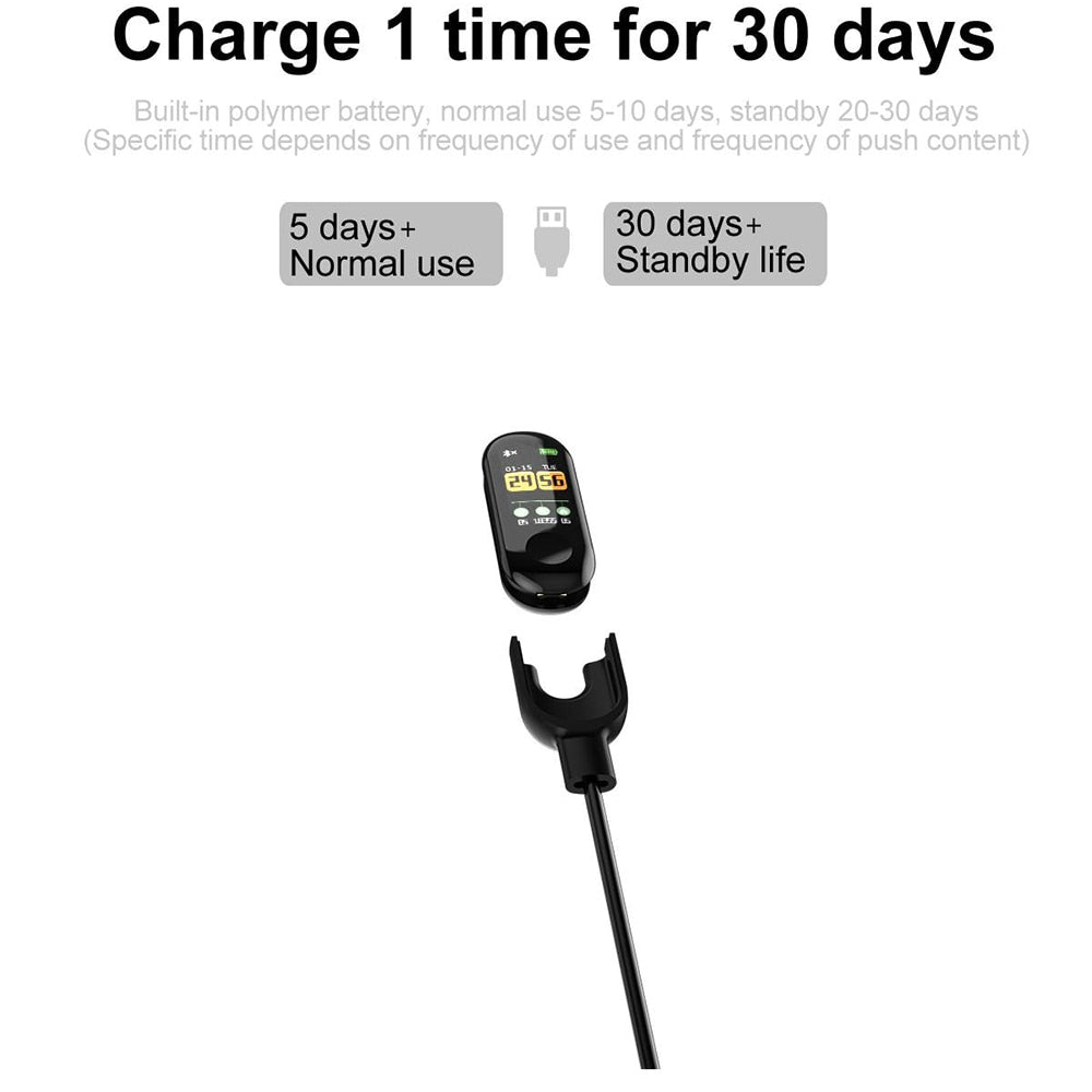 M3 Plus Smart Bracelet – IPS Color Screen Fitness Tracker, IP68 Waterproof