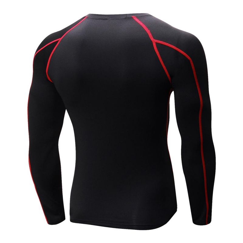 Men’s Quick Dry Long Sleeve Fitness T‑Shirt – Breathable Polyester Spandex Gym Top