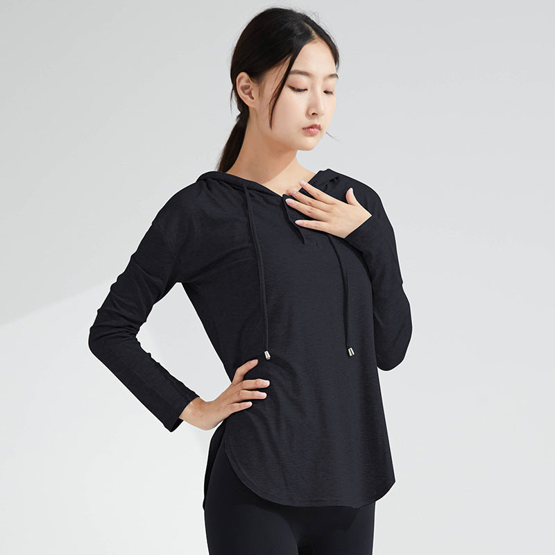 Women’s Fast‑Dry Yoga Hoodie – Long Sleeve Breathable Fitness Top