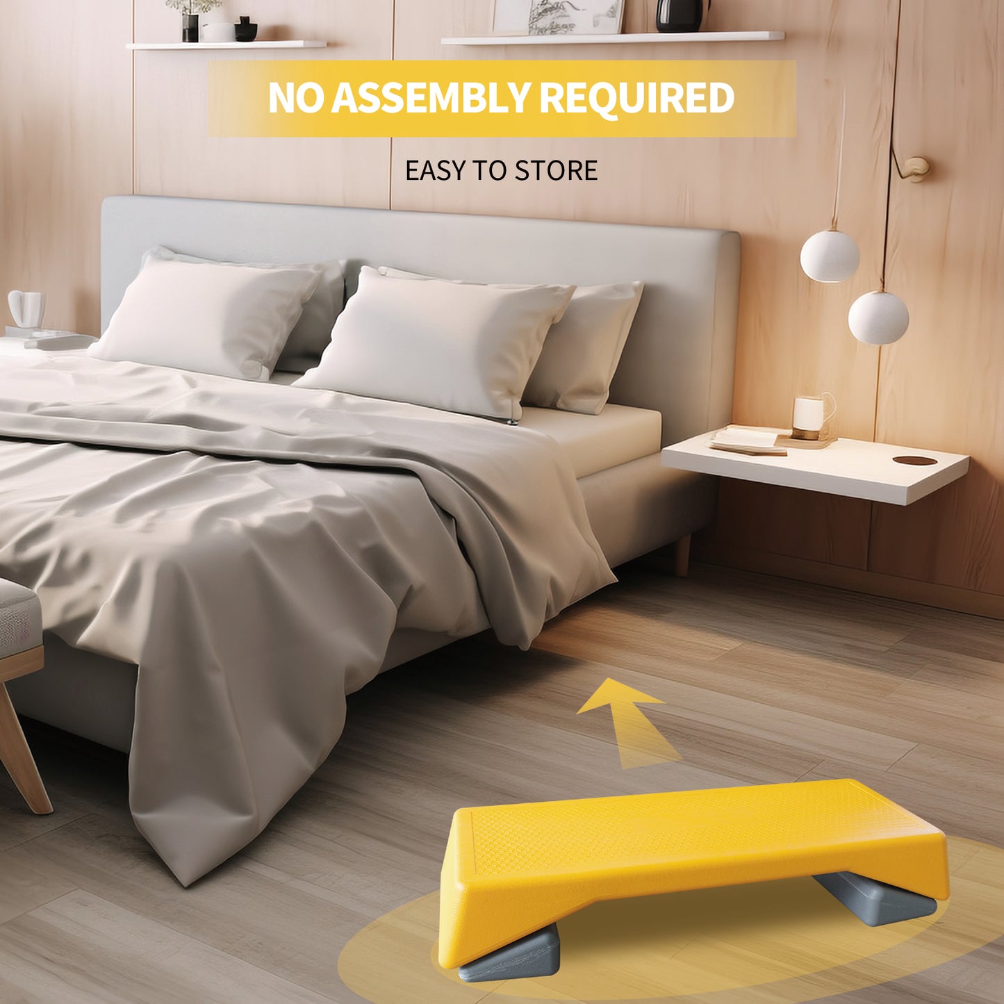 Adjustable Aerobics Step Platform (Yellow)